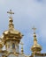 Close Up of Domes On Imperial Chapel, Peterhof
