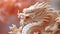 A close up of a dragon statue with its mouth open, AI