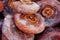 A close-up of a dried persimmon. Dried persimmon is one of the delicious foods.