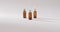 Close up of dropper serum bottles on white background with copy space