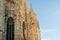 Close up of Duomo di Milano church in the early morning during sunrise, Milan Italy