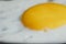 Close-up of eggs fried omelette with yolk yellow eggs