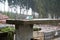 Close-up of the elaborately designed table lettering Sauerland in thick metal plate  at the refuge