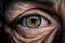 Close up of an elderly person\\\'s eye created with Generative AI technology