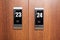 Close-up of electronic card locker on the wardrobe