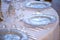 Close-up elegant sitting arrangement at a fine dining restaurant or a formal event