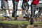 Close Up Of Elementary School Pupils On Climbing Equipment