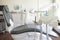 Close up of the empty chair and equipment at a dental surgery