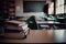 close-up of empty classroom with books and supplies in place, waiting for students to arrive