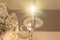 Close up in the enabled state of classic style chandelier