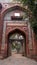 Close up of an entrance gate at humayun`s tomb in delhi