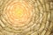 Close-up of Esparto round grass rug, natural fiber background