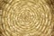 Close-up of Esparto round grass rug, natural fiber background