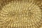 Close-up of Esparto round grass rug, natural fiber background