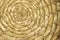 Close-up of Esparto round grass rug, natural fiber background