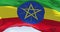 Close-up of Ethiopia national flag waving in the wind