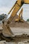 Close-up of an excavator bucket