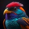 Close-up Exotic Tropical Colourful Bird. Generative AI