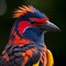 Close-up Exotic Tropical Colourful Bird. Generative AI