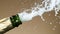 Close-up of explosion of champagne bottle
