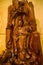 Close-up of exquisite Buddhist mahogany Buddha statue