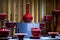 Close-up of exquisite and elegant Chinese purple sand ceramic tea cups and teapots