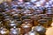 Close-up of exquisite and elegant Chinese purple sand ceramic tea cups and teapots