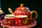 Close-up of exquisite and elegant Chinese purple sand ceramic tea cups and teapots