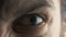 Close up eye of Angry serious man