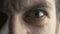 Close up eye of Angry serious man