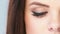 Close Up on Eye of Brunette Girl