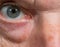 Close up of eye senior caucasian man