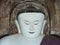 Close up of the face of an Ancient Buddha statue, Myanmar