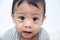 Close up face Baby boy . lovely baby and daddy. family relationship. parents in raising a baby. baby care. image for background