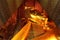 Close up of the face of Reclining Buddha in Wat Pho, Bangkok