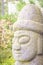 Close up face of the stone idol (Dolharubang, the grandfather s