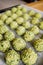 Close up falafel cooking process