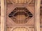 Close-up of a false hammerbeam roof in the Great Hall of Eltham Palace, England.