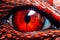 Close-up of fantasy dragon eye. Mythological evil. Dangerous creature