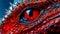 Close-up of fantasy dragon eye. Mythological evil. Dangerous creature