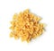 Close-up farfalle. Traditional shape of dry uncooked whole wheat Italian pasta