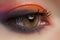 Close-up of fashion eyes make-up, bright eyeshadow