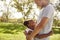 Close Up Of Father Hugging Daughter In Park