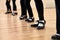 Close Up Of Feet In Children\'s Tap Dancing Class