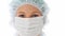 Close up of female surgeon wearing surgical mask