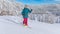 CLOSE UP: Female tourist ski touring in the Julian Alps hikes up a snowy hill.