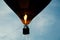 Close up fire in balloon flying on sky Silhouette style
