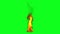 Close up of fire flames, seamless loop, Green Screen Chromakey