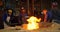 Close-up of fire flaming from furnace in foundry workshop 4k