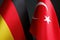 Close-up of the flags of Turkey and Germany.